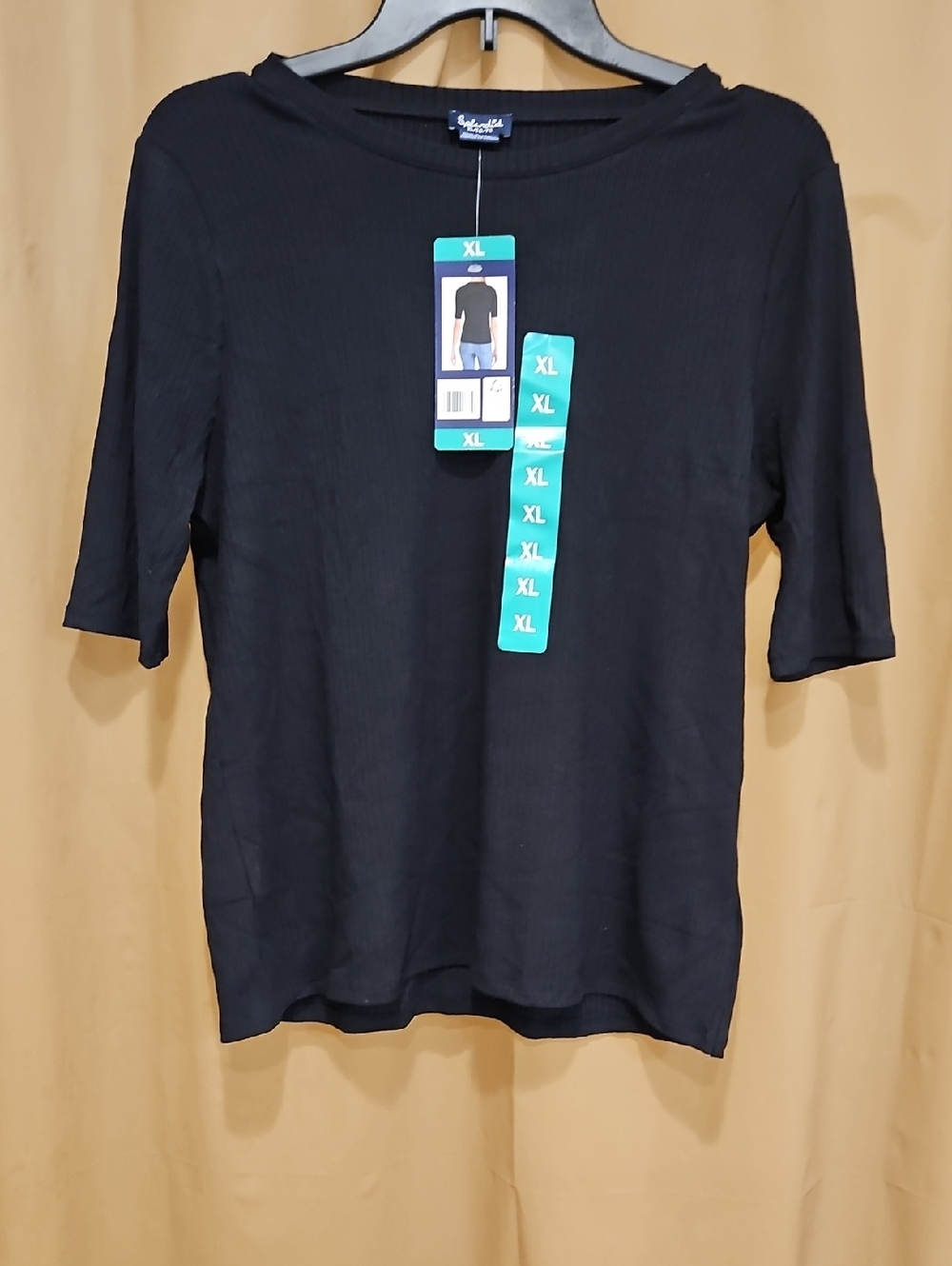 Bundle 3 Items - Save 20% Splendid Black Ribbed Elbow Length Sleeve Tee